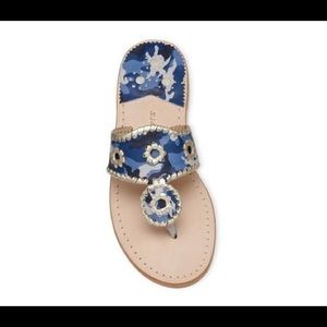 Jack Rogers sandal Blue camo and gold size 9